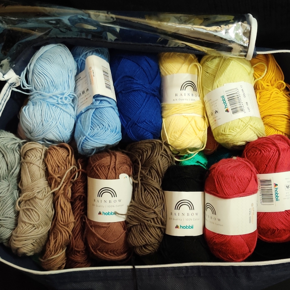 Hobbii Rainbow Cotton Yarn Lot 28 Colors